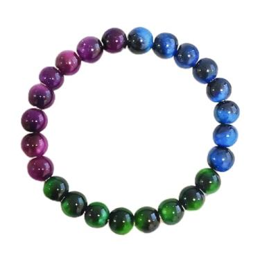 Imagem de Pulseiras elásticas com contas para mulheres, obsidiana, olho de tigre, presente da sorte, perfeito para buscar riqueza, One Size, Pedra, Sem Pedra Preciosa