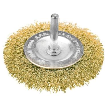 Imagem de Escova Circular 50 X 8 Mm Aço Latonado Com Haste Tradestar