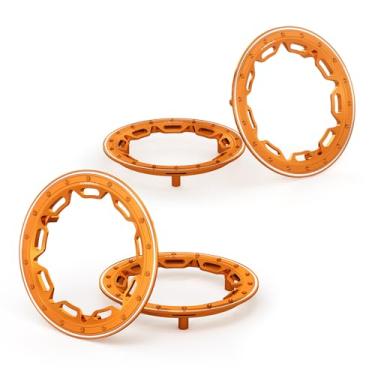 Imagem de TREAL Capa de placa de roda dianteira de alumínio 7075 para carro de areia Traxxas Pro Scale (laranja)