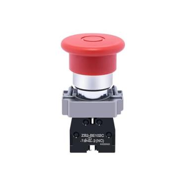 Imagem de ZCTTOUB Botão de parada de emergência elevador interruptor de parada de emergência puxar redefinir cogumelo vermelho normalmente fechado XB2BT42C (XB2BT41C)