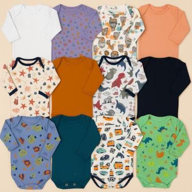 Imagem de Kit 10 Bodies Bebê Manga Longa Sortido Enxoval Completo - Era Uma Vez,