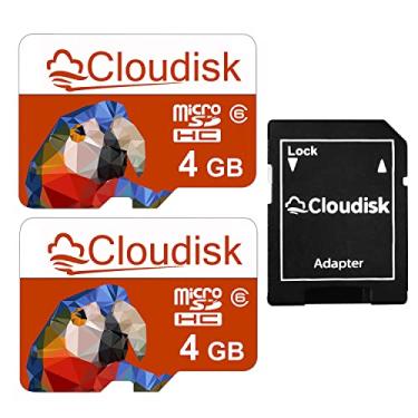 Imagem de Cloudisk Pacote com 2 cartões micro SD Parrot-Prime 4GB cartão de memória flash C6 Micro SDHC com adaptador SD (4GB)