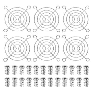 Imagem de PATIKIL Grelha de dedo de 60 mm, 6 peças de capa de proteção de grade de ventilação de metal com parafusos para oficina industrial, computador, geladeiras domésticas, ar condicionado, prata