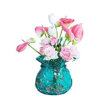 Imagem de Vasos para flores, bolsa da sorte de renda antiga feita à mão de alta qualidade, bolsa de dinheiro, decoração de vaso de vidro, mesa de sala de estar, mesa de chá, arranjo de flores, vaso decorativo