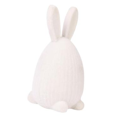 Imagem de Bothyi Estatueta de da Páscoa Flocado, Estátua de da Páscoa, Decoração de Feriado, Artesanato, Enfeite de Mesa, Fofo para Prateleira de, Branco