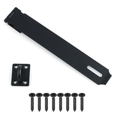 Imagem de Alise MS9B-10C 25,4 cm Fecho de porta de ferrolho com cadeado de 25,4 cm, SUS 304, aço inoxidável, acabamento preto fosco