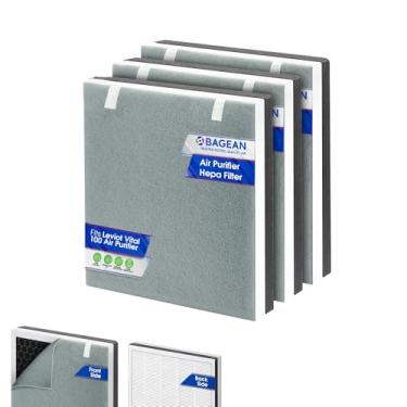 Imagem de Bagean Filtro de substituição Vital 100 para purificador de ar Levoit compatível com substituição de filtro Levoit – Certificado H13 True HEPA com filtros de carvão ativado 99,97% de partículas e