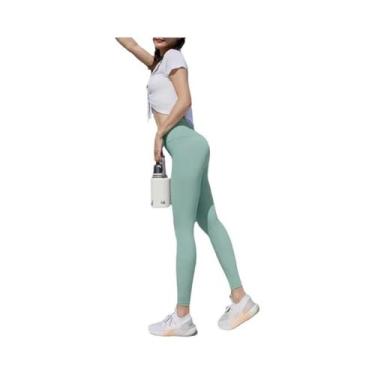 Imagem de Calças De Yoga De Nylon De Cintura Alta Para Mulheres, Leggings De Fit
