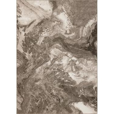 Imagem de Tapete de corredor abstrato 5 x 15 cm: Tapete lavável moderno para entrada corredor cabeceira cozinha interior - antiderrapante fino pilha baixa - bege marrom