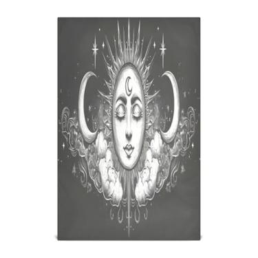 Imagem de xigua Conjunto de 1 panos de prato de cozinha de sol e lua, macios e altamente absorventes de secagem rápida para limpeza de pratos e limpeza à mão, 71 x 45 cm