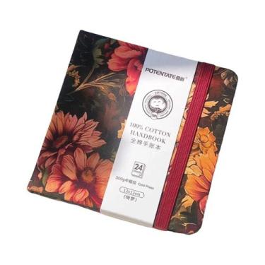 Imagem de Caderno De Papel 100% Algodão Para Aquarela, 24 Folhas, 10x10cm, 9x14c