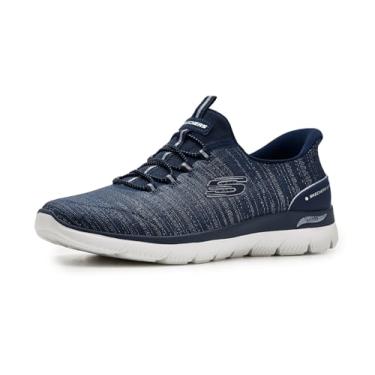 Imagem de Skechers Tênis feminino Arch Fit Summits Hands Free Slip-ins, Azul-marinho, prata, 41