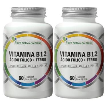 Imagem de Kit 2X Ferro + Ácido Fólico + B12 60 cápsulas - Flora Nativa - Multivi