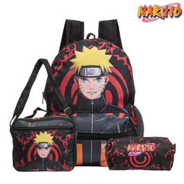 Imagem de Mochila Escolar Uzumaki Naruto Costas Kit Lancheira+Estojo - Toys 2U