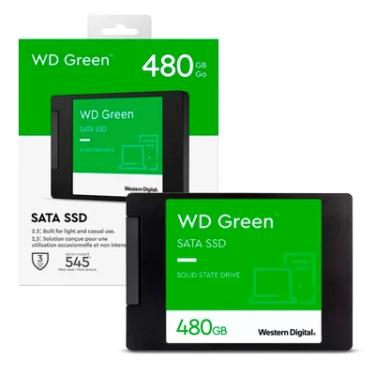 Imagem de SSD 480GB WD Green, SATA 3 2.5 Pol, Leitura 545 MBps E Gravação 430MBps - Wds480g3g0a