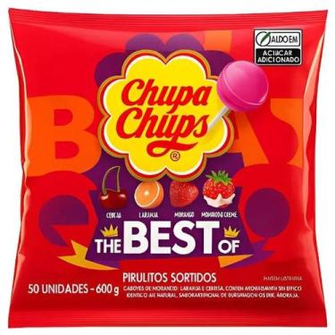 Imagem de Pirulito Chupa Chups Bag Sabores Sortidos 600g 50 Unidades