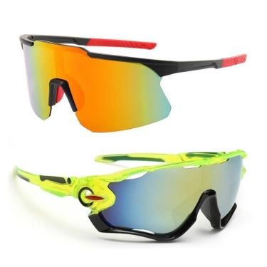 Imagem de 2 Óculos De Sol Ciclismo Corrida Vôlei Praia Proteção UV400-Unissex