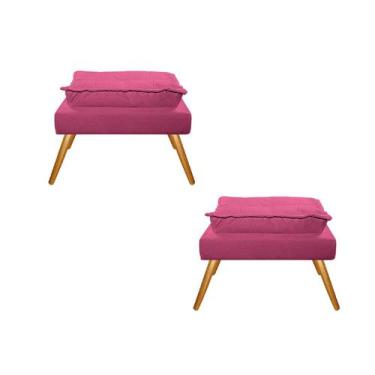 Imagem de Kit 02 Puffs Opala Palito Sintético - Amarena Móveis, Pink