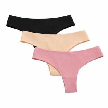 Imagem de Kit 3 Calcinhas Fio Dental Sem Costura Sortidas Não Marca (ORCASHOP), 