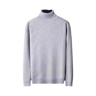 Imagem de Suéter Masculino De Gola Alta, Manga Longa, Ajuste Slim, Casual, Leve,