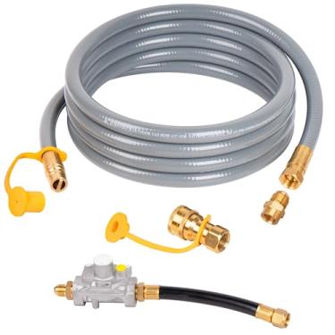 Imagem de GASPRO Kit de conversão de gás natural 710-0003 para churrasqueira KitchenAid, mangueira e regulador de 12FT 1/2 polegada, conversão de propano para gás natural