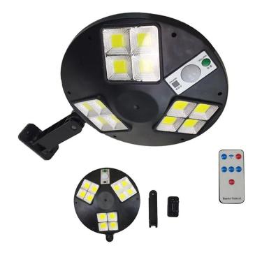 Imagem de Luminaria Solar Led Sensor Presença Movimento Parede Residencial Industrial Rua Jardim Quintal Estabelecimento Resistente Segurança Iluminaçao