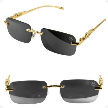 Imagem de Óculos Sol Trap Yakuza Hype Jaguar Banhado + Case Verão Estiloso Presente Luxo Formato Retangular