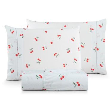 Imagem de Jogo De Lençol Casal 3 Peças Com Elastico e Fronha Algodão 160 Fios - 