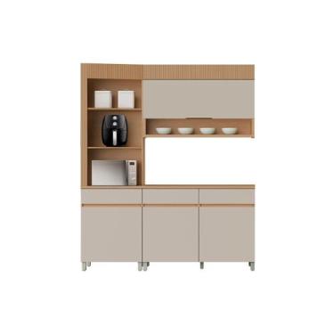 Imagem de Cozinha Modulada Nesher Realeza 3 Peças CZ105 Carvalho/Greice