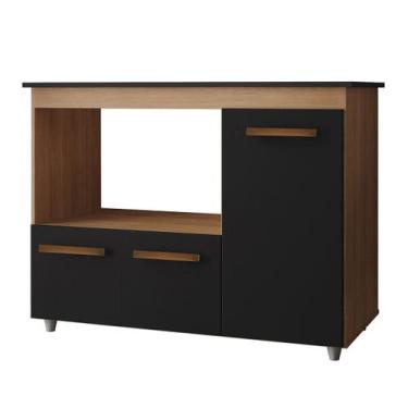 Imagem de Balcão para Cooktop 5 Bocas 3 Portas Anita Savana / Preto - Moblis Móv