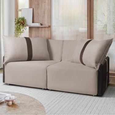 Imagem de Sofá Para Sala Reclinavel Estofado Manhatan 200cm Linho - Star Confort