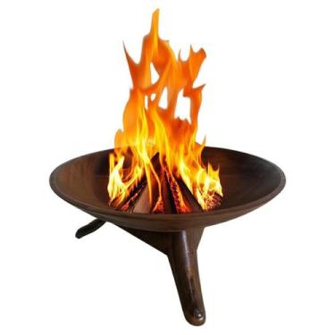 Imagem de Lareira Braseiro 60cm Ferro com Fogareiro Álcool Brinde Externa Intern