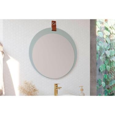 Imagem de Espelheira De Banheiro Lua Parede Oval 60x60cm Pistache - Mgm