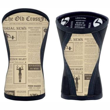Imagem de Joelheira Neoprene 7mm Acction Brasil News Paper Cross LPO Academia Treinamento Gym-Unissex