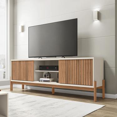 Imagem de Rack TV 72 Pol 180cm Bancada Ripado para Sala Kellem C01 - D'Rossi