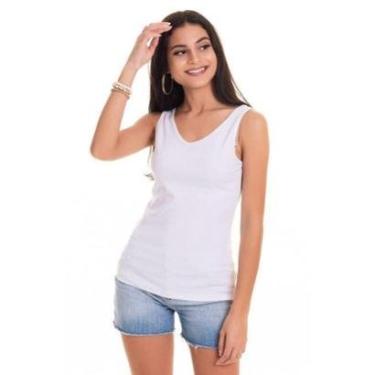 Imagem de Regata Ribana Canelada 2x1 Elastano Decote "V" - Serena-Feminino