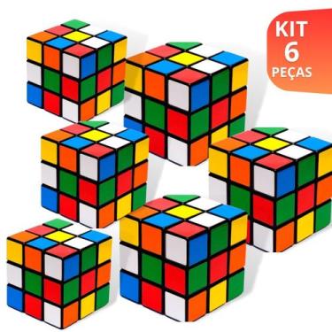 Imagem de Cubo Mágico Clássico Original Colorido Prenda Atacado -, Kit com 6