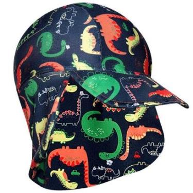 Imagem de Boné Praia Bebê e Infantil Proteção UV 50+ Dinossauros Marinho Tip Top-Masculino