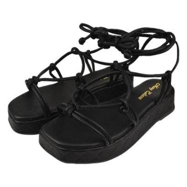 Imagem de Sandália Feminina Papete de Amarrar Rasteira Flatform-Feminino
