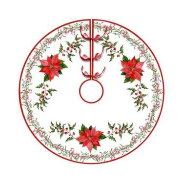 Imagem de Tapete Grande Para Árvore De Natal 90/120cm Com Decoração De Papai Noe