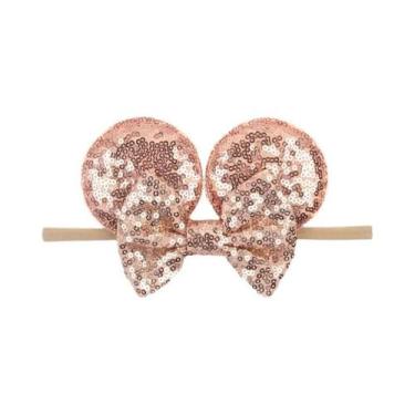 Imagem de Faixas De Cabelo Elásticas Bebê Minnie Mickey Mouse 2.8IN De Nylon Mac