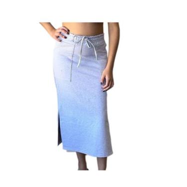 Imagem de Saia Midi Plus Moletinho Tendência Jogger Com Bolsos e Fenda - Sara Co