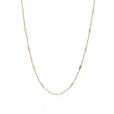 Imagem de Cordão Torcido Com Navetes Trabalhadas Banhado a Ouro 532630 Cor:Doura