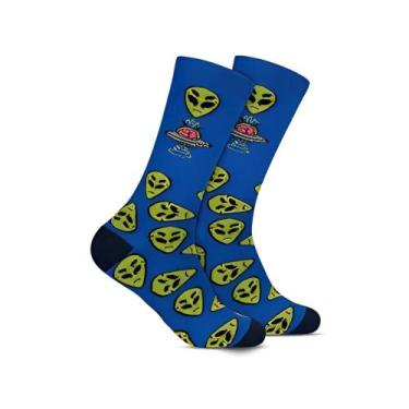 Imagem de Par de Meia 39/43 Style Cano Longo Estampada - HOAHI, Azul et