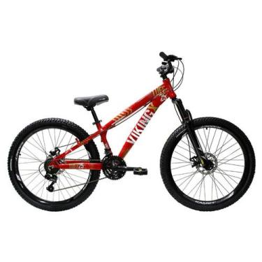 Imagem de Bicicleta Aro 26 Bike Vikingx Freeride Freio a Disco , Vermelho, TU