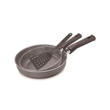 Imagem de Conjunto Frigideira Reta Fortaleza + Grafite + Espátula