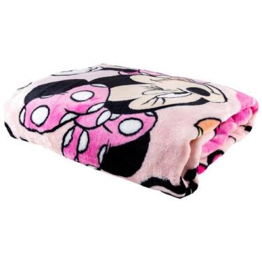 Imagem de Cobertor Solteiro Minnie Jolitex Aveludado, Rosa, Solteiro