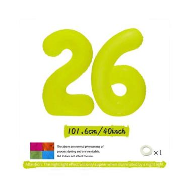 Imagem de Balões Digitais Fluorescentes Amarelo Neon Para Decorações De Aniversá