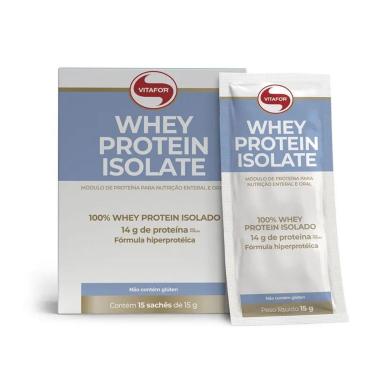 Imagem de Whey Protein Isolate - 15 Sachês de 15g Sem Sabor - Vitafor-Masculino