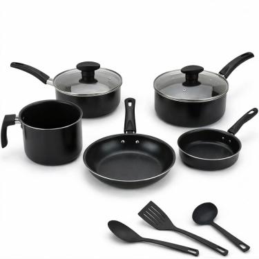 Imagem de Jogo de panelas 8 peças teflon antiaderente Preto